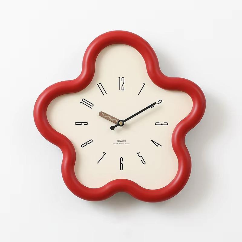 14inch Aesthetic Flower Pendulum Wall Clock Silent Modern Nordic Living Room Decor Creative Art Watch Gift