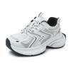 Silver dad shoes women's 2025 new spring and autumn mesh breathable thick sole heightening soft sole not tired feet casual sports shoes