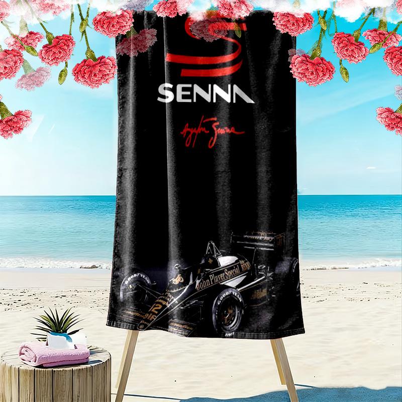 Ayrton Senna Racing 2D Flat Print Beach Towel, Large Soft Quick Dry Towel for Beach Camping Swimming.NSTJ0928193