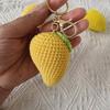 Creative Fruit Series Crochet Keychain Pendant Cute Mango Keyrings Hand Knit Keyrings Exquisite Backpack Decoration Gifts