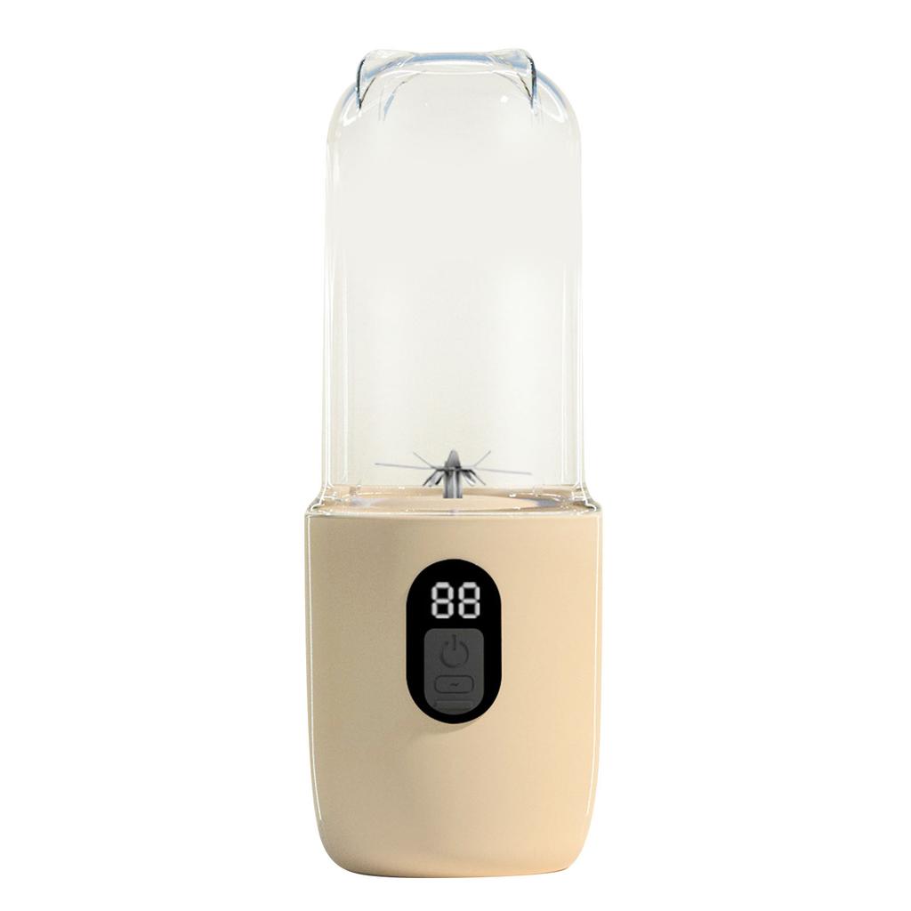 Portable Blender 40W 500ml 20800RPM USB Rechargeable Travel Mini Juicer Cup Fruit Mixer for Gym Home Office Apricot