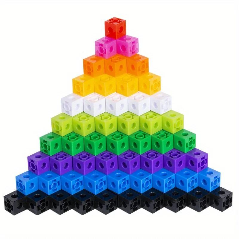 100pcs Linking Cubes Counting Cubes Colorful Math Cubes Math Manipulatives Classroom Educational Supplies Activities Playthings (Clas