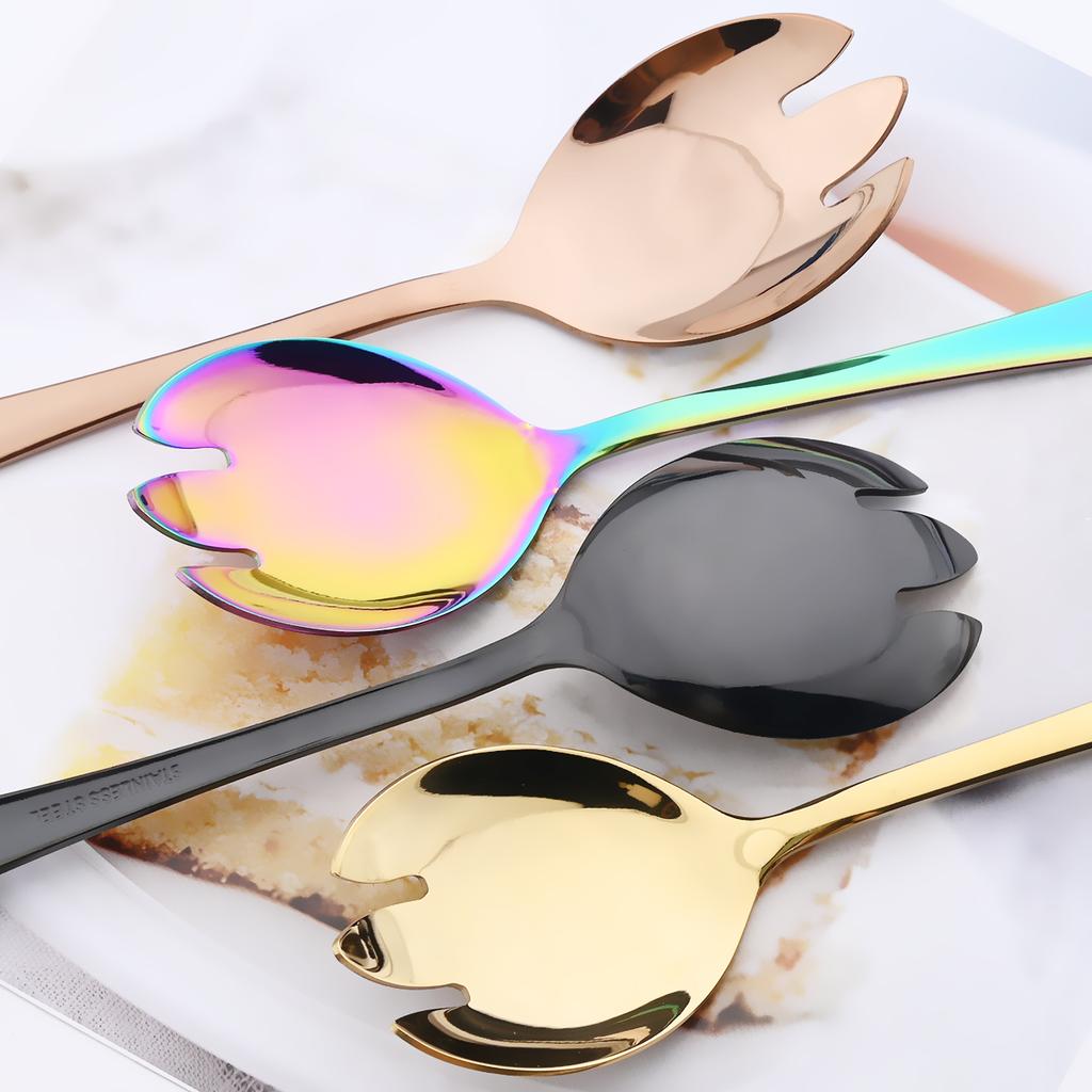 4Pcs Colorful Salad Fork Cutlery Set Dessert Fork Instant Noodle Fork Dinnerware Set Stainless Steel Tableware Kitchen Flatware