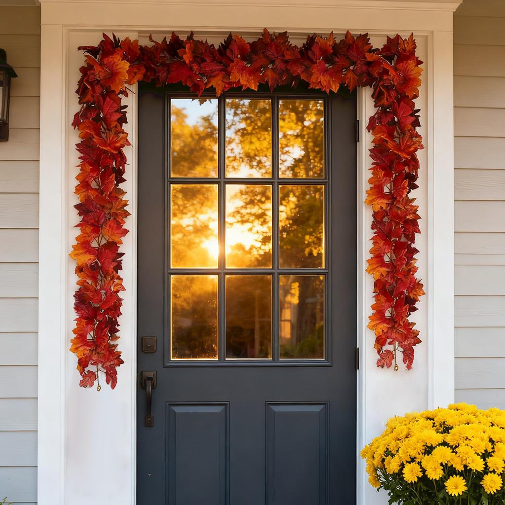 Wreath Maple Leaf Wreath Maple Leaf Wreath Hanging Vine Wreath Artificial Leaf Wreath Thanksgiving Decoration