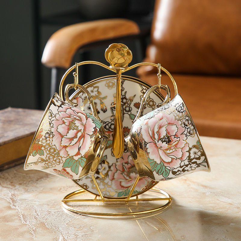 900ML Europäische Britische Teekanne Porzellan Teekanne mit hoher Kapazität mit Filter Luxuriöses Teegeschirr Hitzebeständiger Kessel Topf Keramik