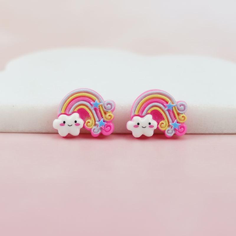 20Pcs New Mini Cartoon Cute Rainbow Flat Back Resin Cabochon Scrapbook Kawaii Diy Embellishments Charm Decorate Accessories A90