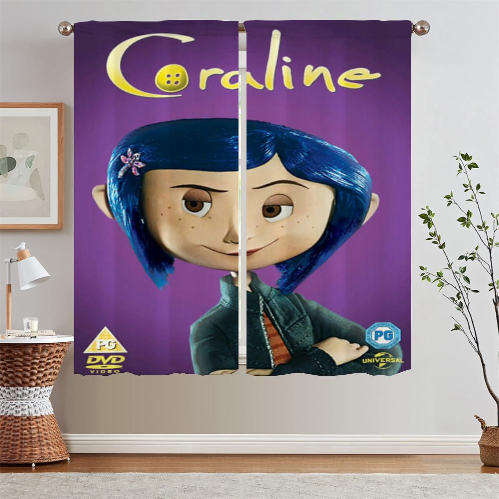 Coralines2 Cabinets for Living Room Decoration Children's Room Curtains Blackout Bathroom Curtain Tiebacks Window Sheer Curtains