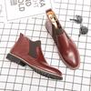 Brock Fashion Leather Shoes Chelsea Martin Boots Large Size Retro Medium Top Casual Boots