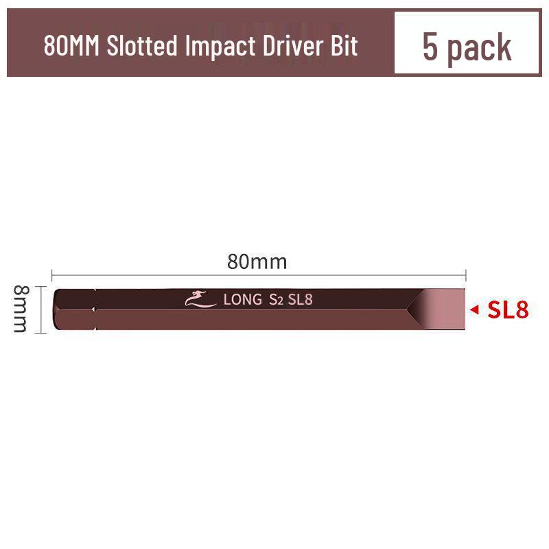 Phillips Flat-head Hex Impact Bit Set - S2 Alloy Steel