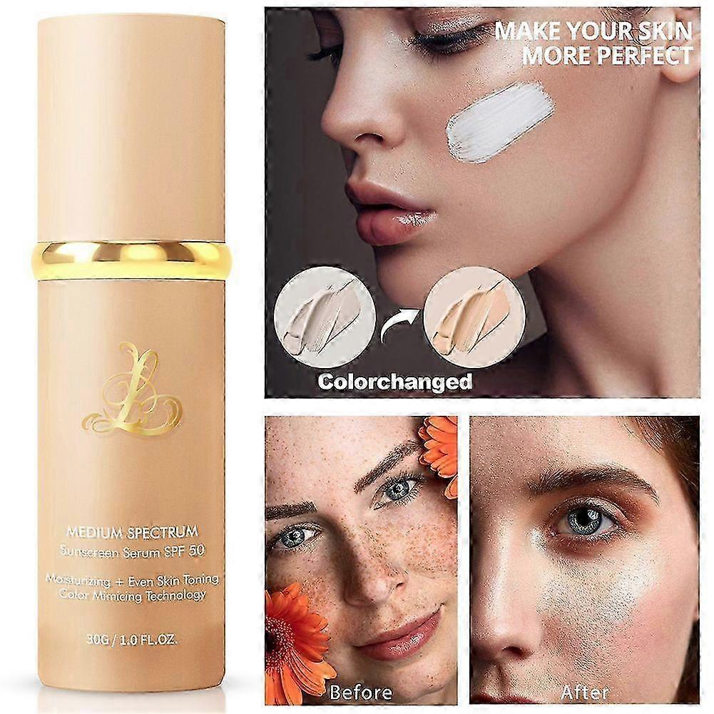3X 4 In 1 Ultra Blends Color Changing-Foundation, Broad Spectrums SPF50 Sunscreen Concealer, Women Makeup Tool
