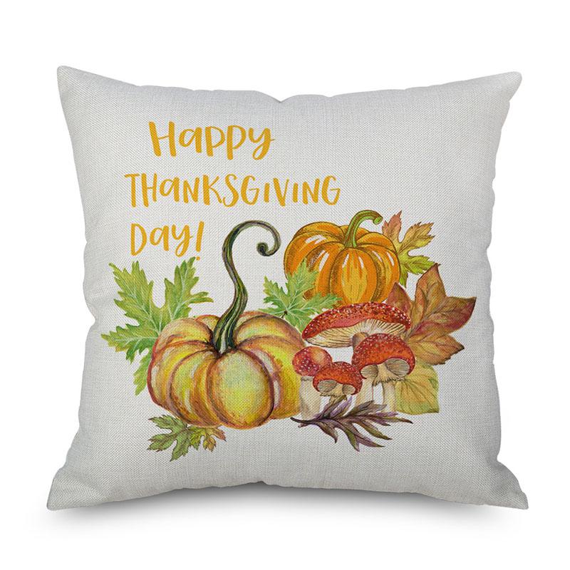Thanksgiving Throw Pumpkin Pillow Cover Pillowcase Decorative Sofa Cover Cushion