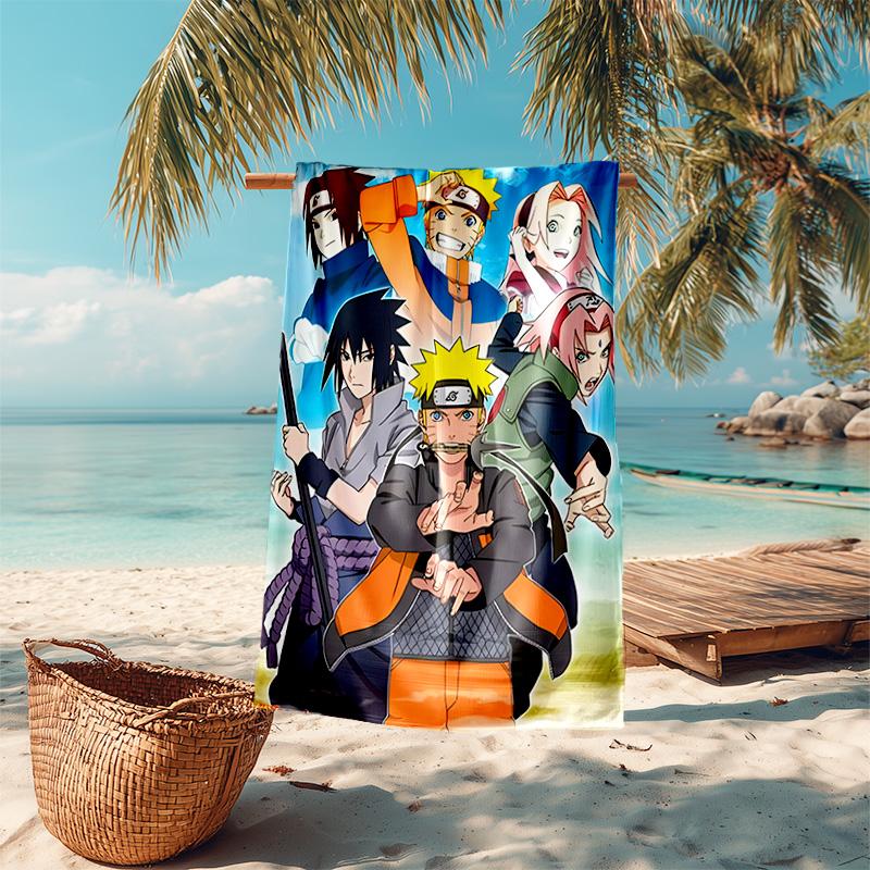 Japanese Anime Cartoon NARUTO Famous Uzumaki Naruto  Beach Towel Outdoor Camping Beach Towel for Vacation Swim Outdoor Pool Absorbent Bath Towel Y14