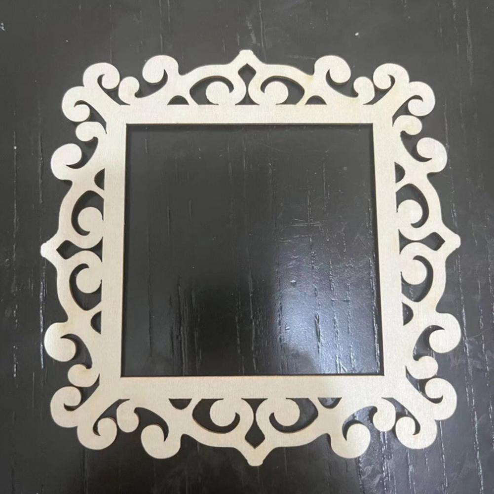 Good-24PCS Wooden Hollow Decoration DIY Wooden Photo Frame Photo Ornament Wedding Photo Frames Wood Photo Frame Cutout