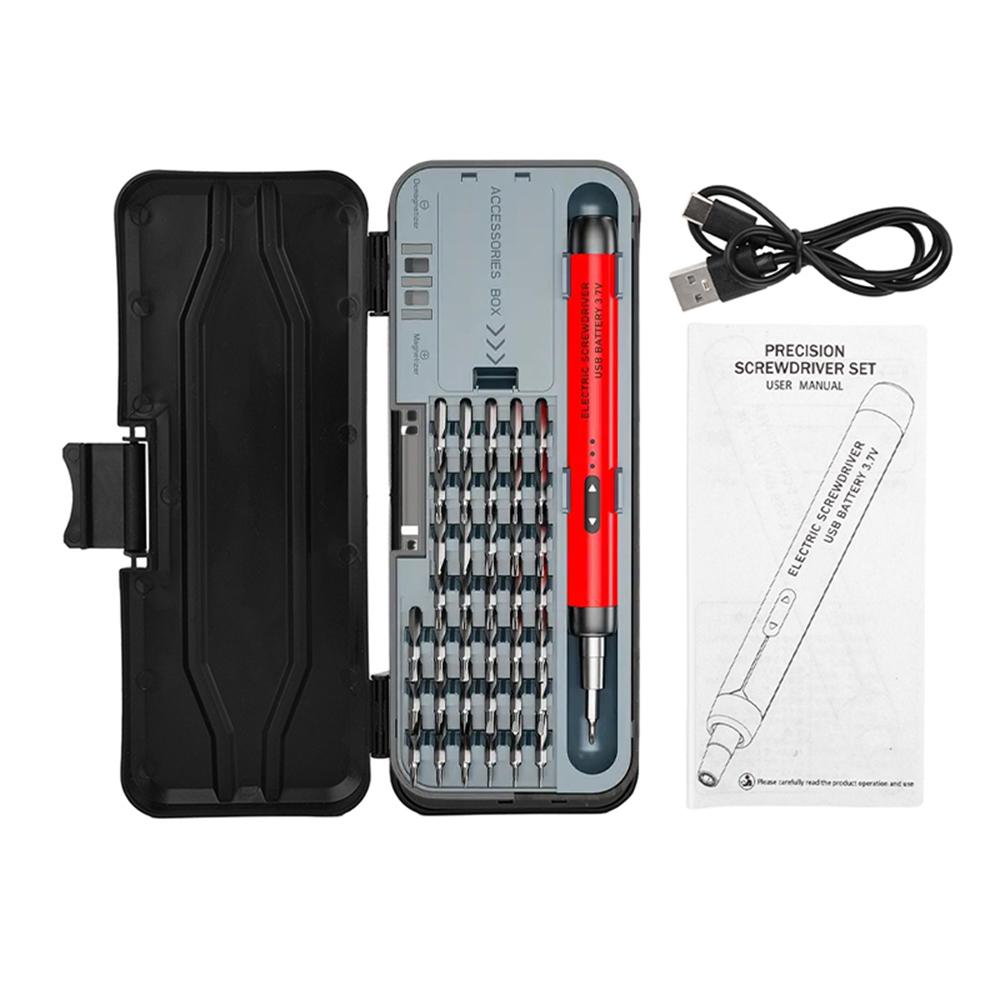 DC 3.7-4.2V 46-in-1 Compact Precision Electric Screwdriver Rechargeable Household Cordless Mini Drill Electric Screwdriver Set