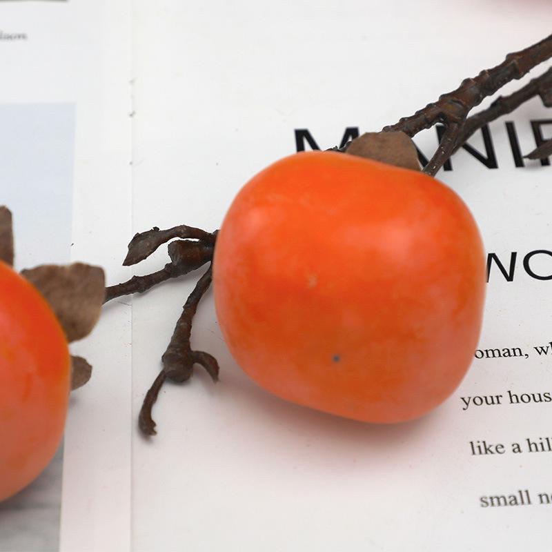 Simulated Berries 7 False Persimmons, Home Decoration Plants Decorative Fruit Branches Foam Fruit
