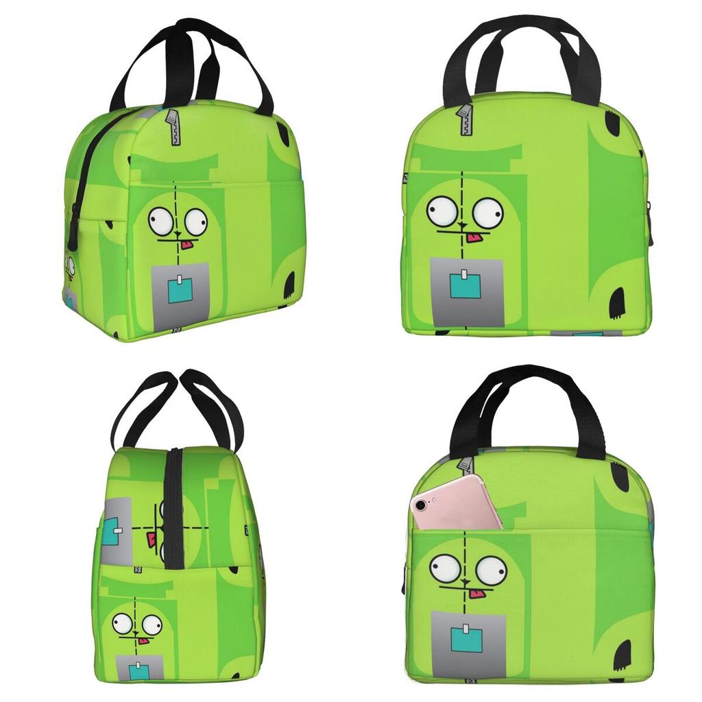 Invader Zim Insulated Lunch Bag for Women Office Cooler Thermal Food Box Tote Portable Lunch Boxes Container