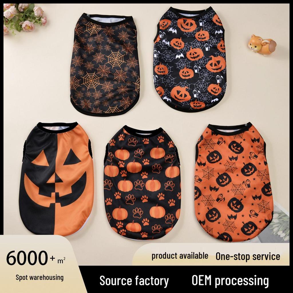 Pet Halloween Summer Vest: Spider, Devil, Pumpkin Designs