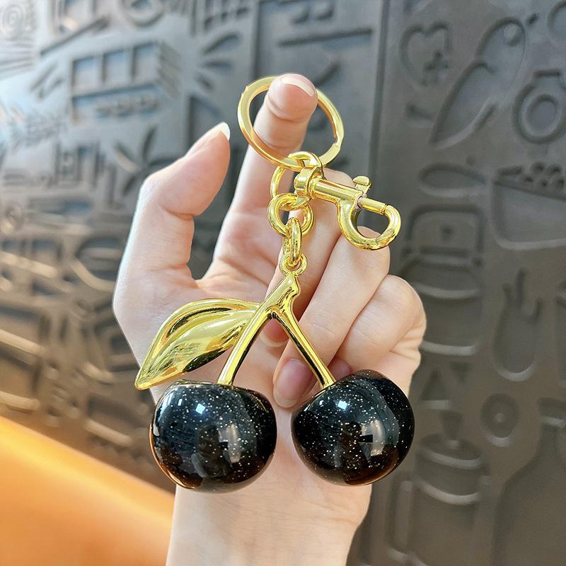 Creative Glitter Cherry Keychain — Trendy Bag Charm