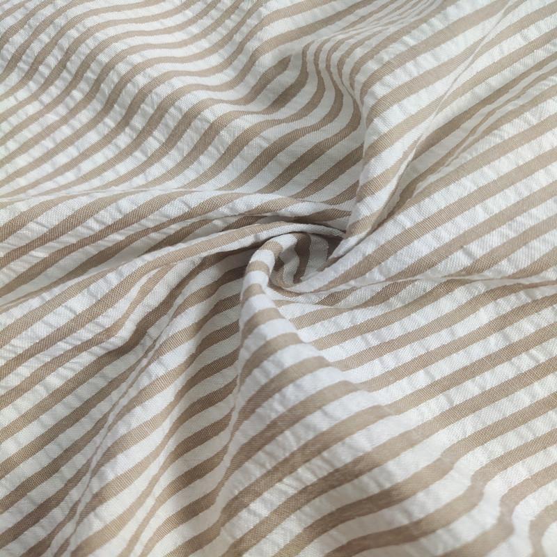 Thin Seersucker Plaid Fabrics By Meters for Summer Clothes Dress T-shirts Shirt Sewing Strip Needlework Soft Cloth Red Pink Blue