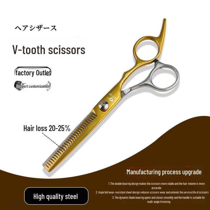 

Набор профессиональных парикмахерских ножниц длиной 6 дюймов: Включает плоские ножницы и филировочные ножницы