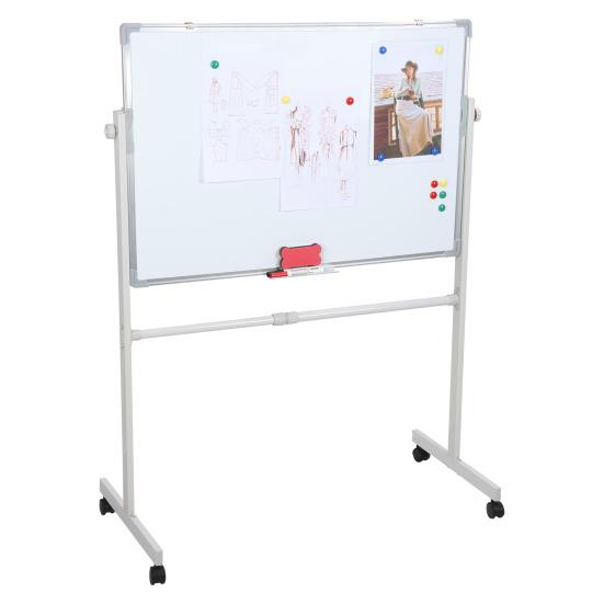 Rolling Whiteboard with Stand, Mobile Magnetic Dry Erase Board On Wheels, Adjustable Height