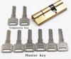Zylinder Anti-Diebstahl Schloss 65 70 80 90 115mm Zylinder Einseitig schließendes Schloss Eingang Messing Türschloss Verlängerter Kern Ausgefahren 8 Schlüssel