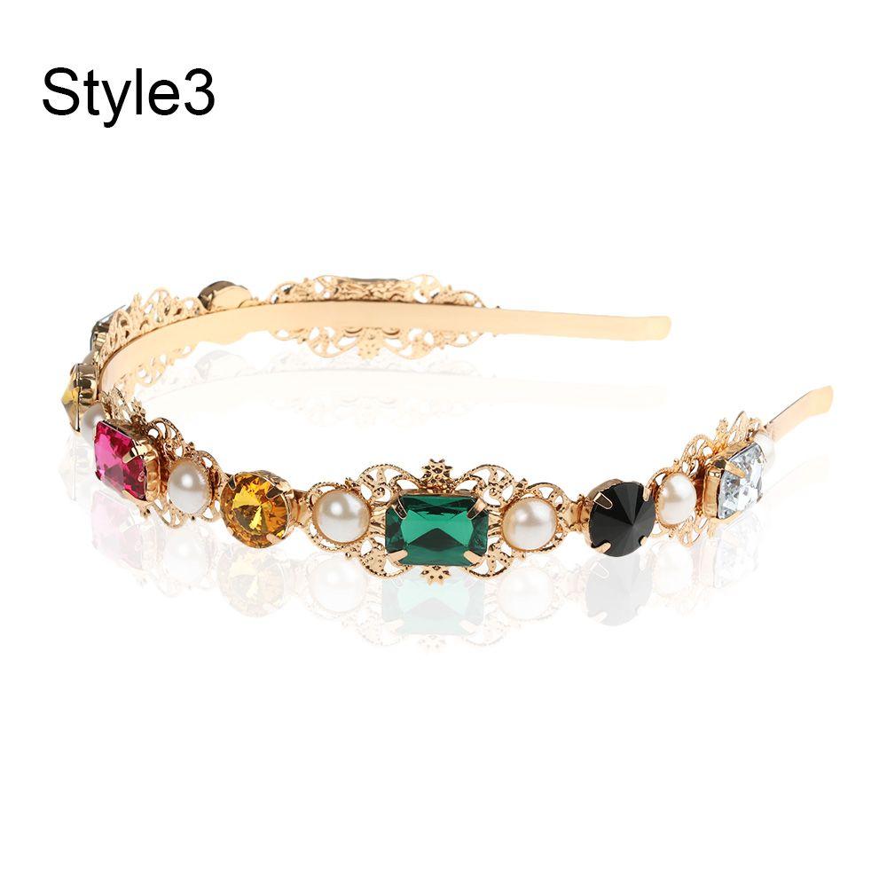 New Party Jewelry Gifts Elegant Pearl Hair Band Gem Crystal Head Wrap Rhinestone Headband
