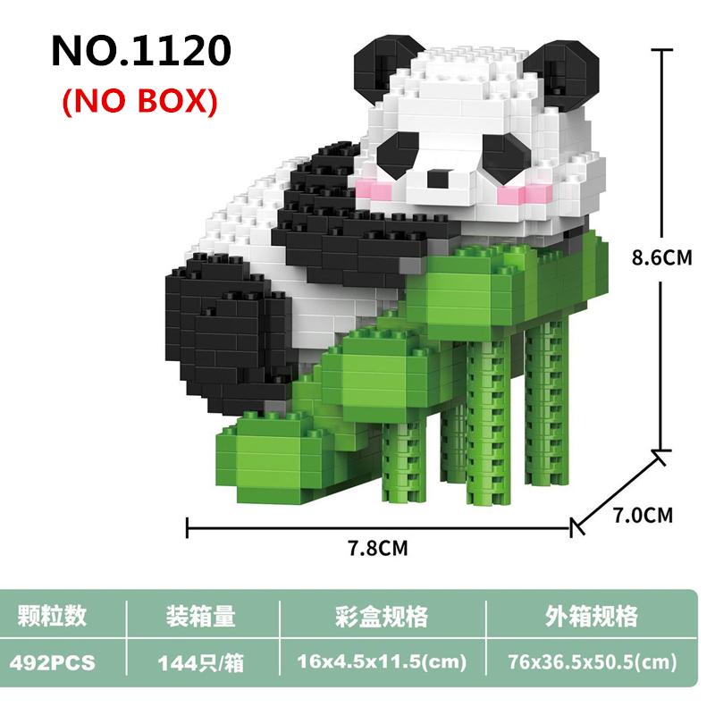 Kawaii Panda Series Micro Particle Building Block Creative Cute Animals DIY Assembled Bricks Toys For Chillren Christmas Gift
