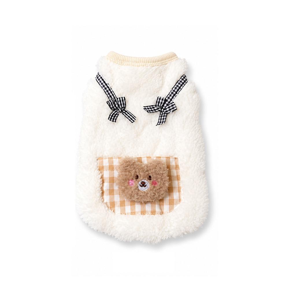 Warm Fleece Bichon Frise Vest Plush Fabric Dog Clothes Jacket Cat Vest for Autumn and Winter Wear