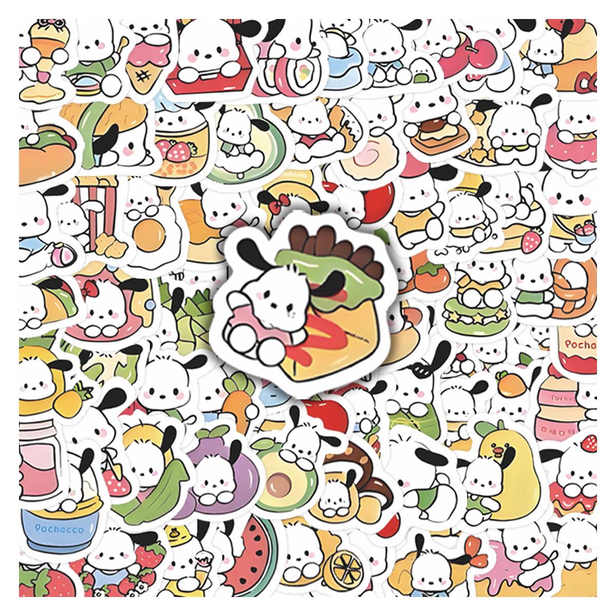Sanrio Stickers Set: Kuromi, Cinnamoroll, My Melody, Pompompurin - 100 Cartoon Journal Sheets