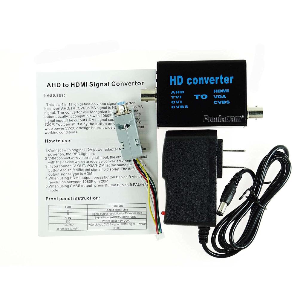 AHD41 4 In Convert Signal To Video Signal Converter 1, AHD/TVI/CVI/CVBS HDMI/CVBS
