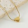 Plated Gold 18k Stainless Steel Heartshaped Alphabet Pendant Necklace For Women Fashionable And Versatile Snake Bone Lett Chain