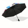 1pc Alice in Wonderland Automatic Opening/Closing Umbrella - Portable 3-Fold Design, 8-Bone Iron Frame Outdoor Umbrella, Perfect Gift for Fa