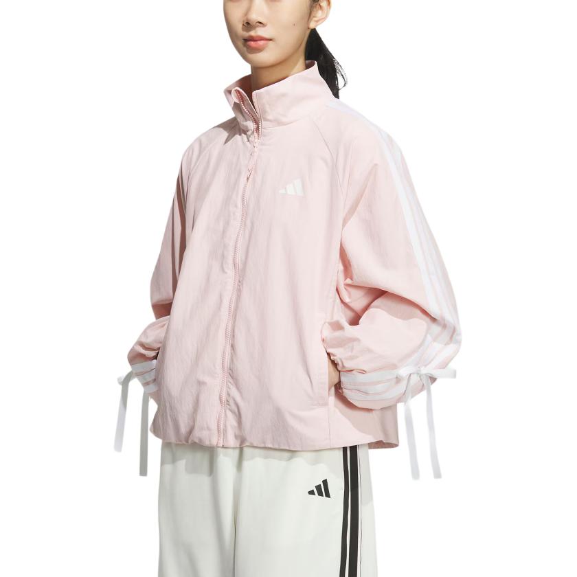 New Adidas Windbreaker WOVEN LOOSE FIT Jackets Coats Women's Light Pink KB0086