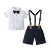 British Gentleman Summer Children's Shorts Set: Short-Sleeved Formal Wear for Boys.