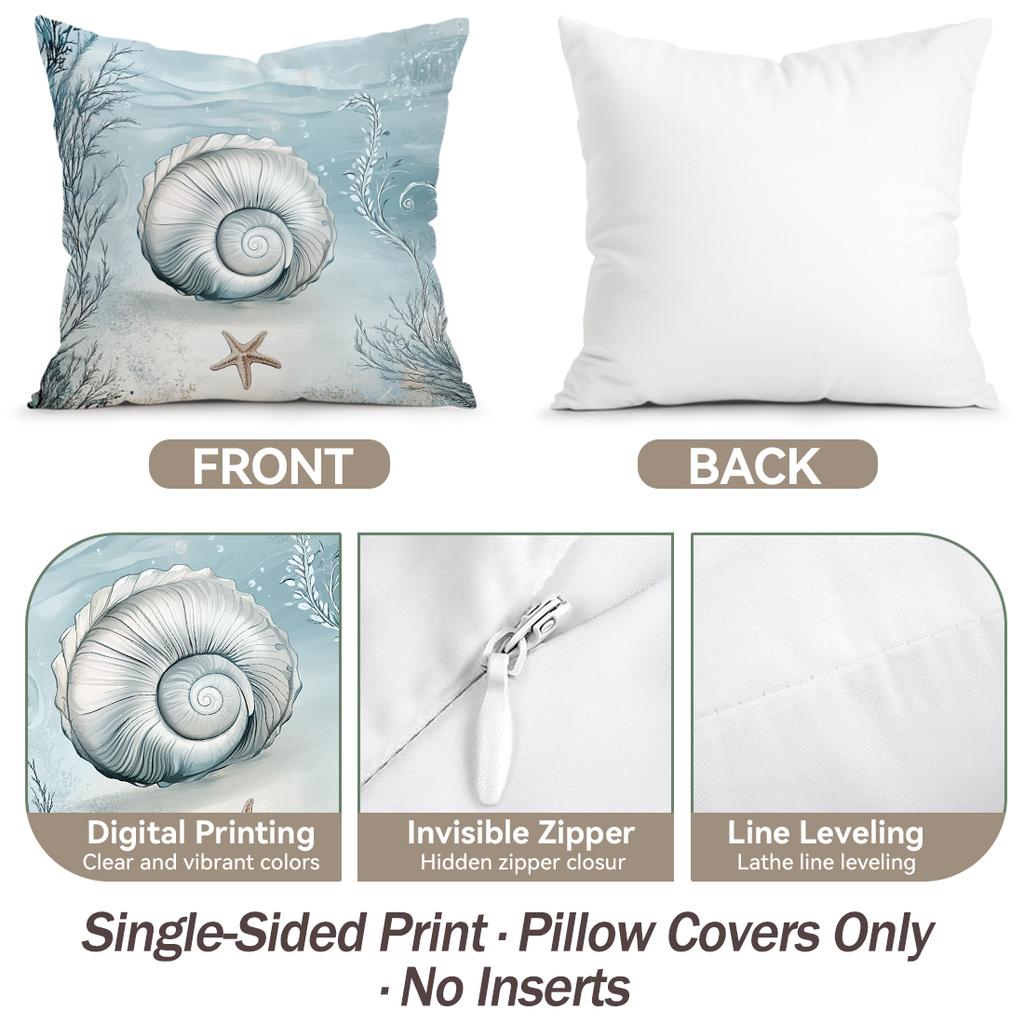 1/4pcs Beach Resort Style Cushions Pillowcase Polyester Cushion Cover Throw Pillow Pillowcover Home Car Sofa Decor