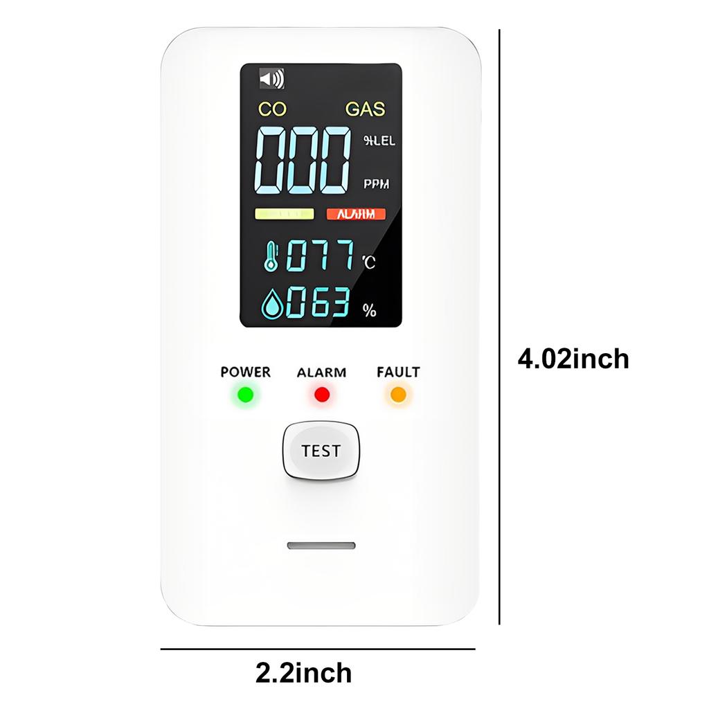 Natural Gas Detector Alarm Plug in with LED Color Display Rv Methane Gas Detector Fast Response for Home RV Camping Apartment