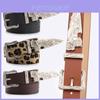 Leopard Print Western Style Leather Belt For Women And Men With Alloy Buckle For Casual Wear