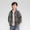 Zuoxi Boys' Plaid Long-Sleeved Shirt