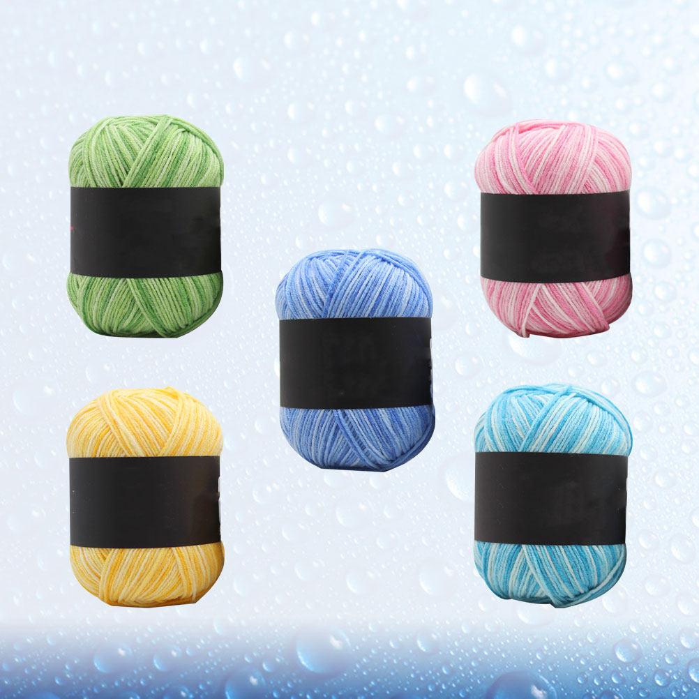 5 Rolls Multicolor Gradient Cotton Yarn for Hand Knitting Crochet Projects Sweaters Hats Gloves Scarves Shawls Christmas Gifts