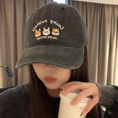 Los Angeles Slogan Baseball Cap Vintage Embroidery Solid Color Washed Distressed Hats Lightweight Adjustable  Women Hat