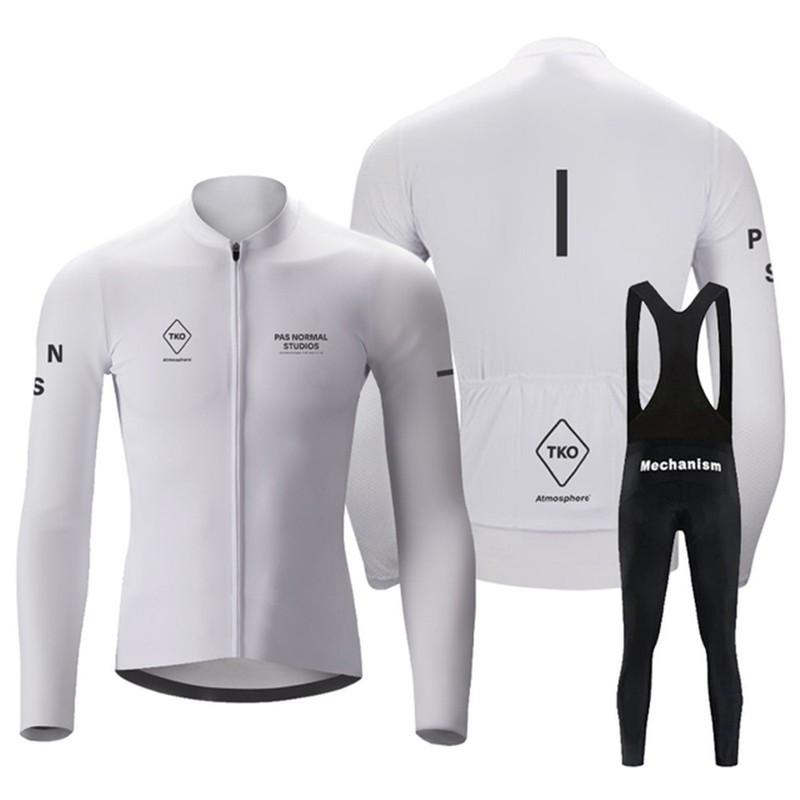Conjunto de Roupa de Ciclismo em Fleece Manga Longa Calça Bretelle Estrada Mountain Bike Inverno Passeio ao Ar Livre
