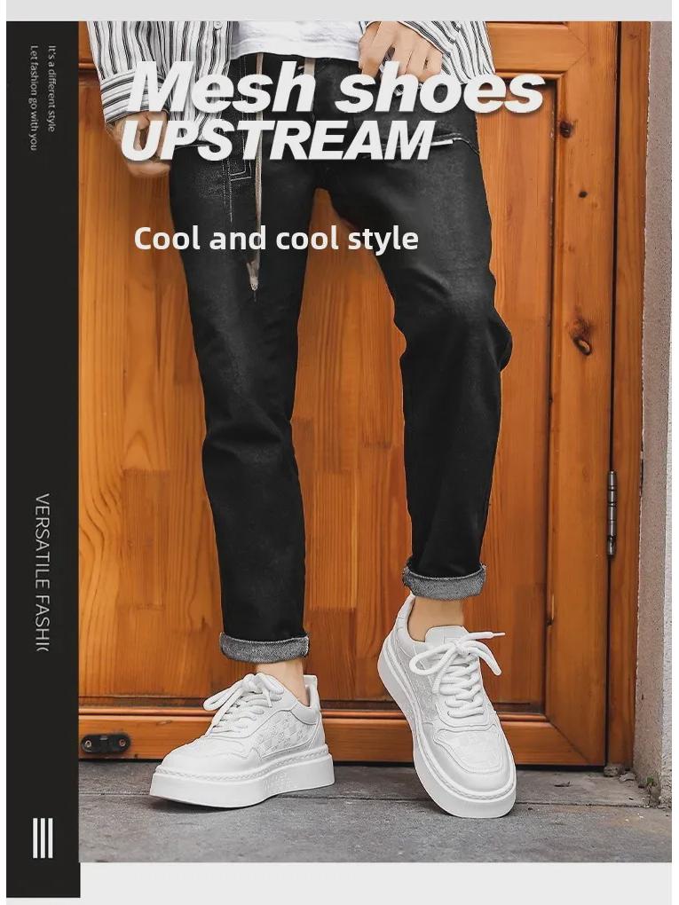 Erkek 2025 İlkbahar Kore Tarzı Nefes Alabilir Çok Yönlü Günlük Spor Ayakkabılar - Öğrenciler için Trend Yükseklik Artırıcı Spor Ayakkabılar