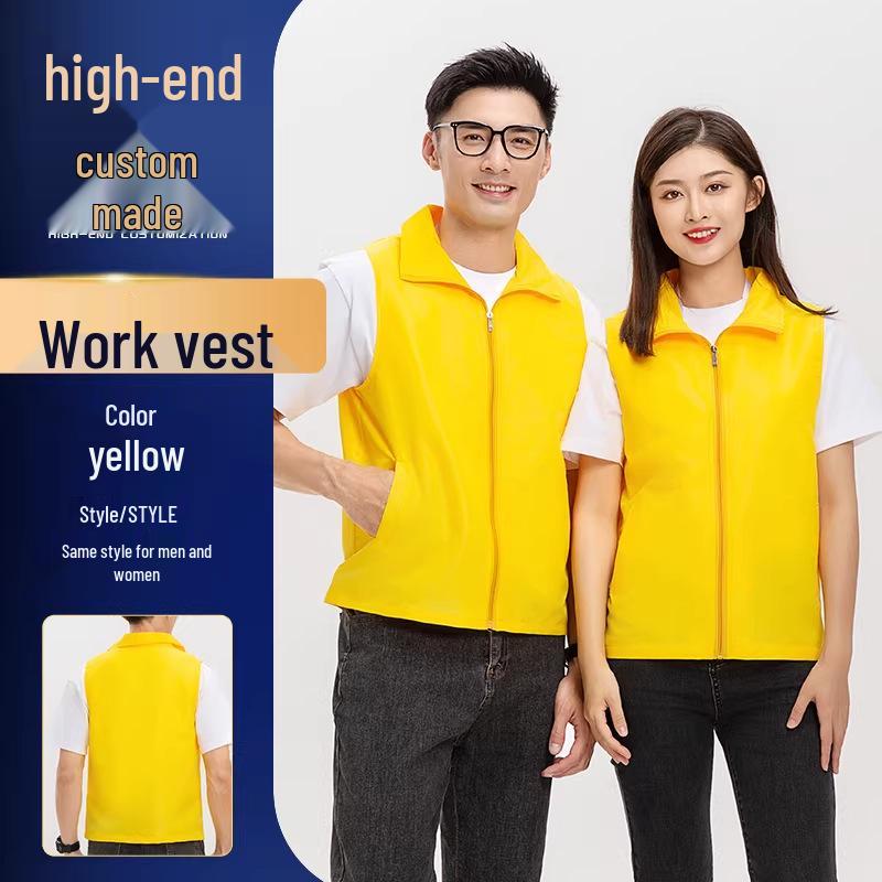 Custom Logo Multi-Pocket Durable Vest for Supermarket, Decoration, and Volunteer Workwear