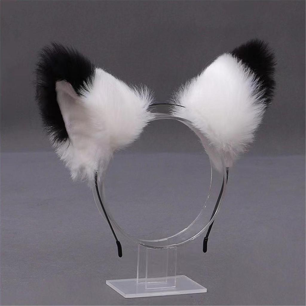 Diadema y pinzas con orejas de animales: Gato, zorro, perro lobo con cascabeles: accesorios para el cabello de cosplay para mujeres.