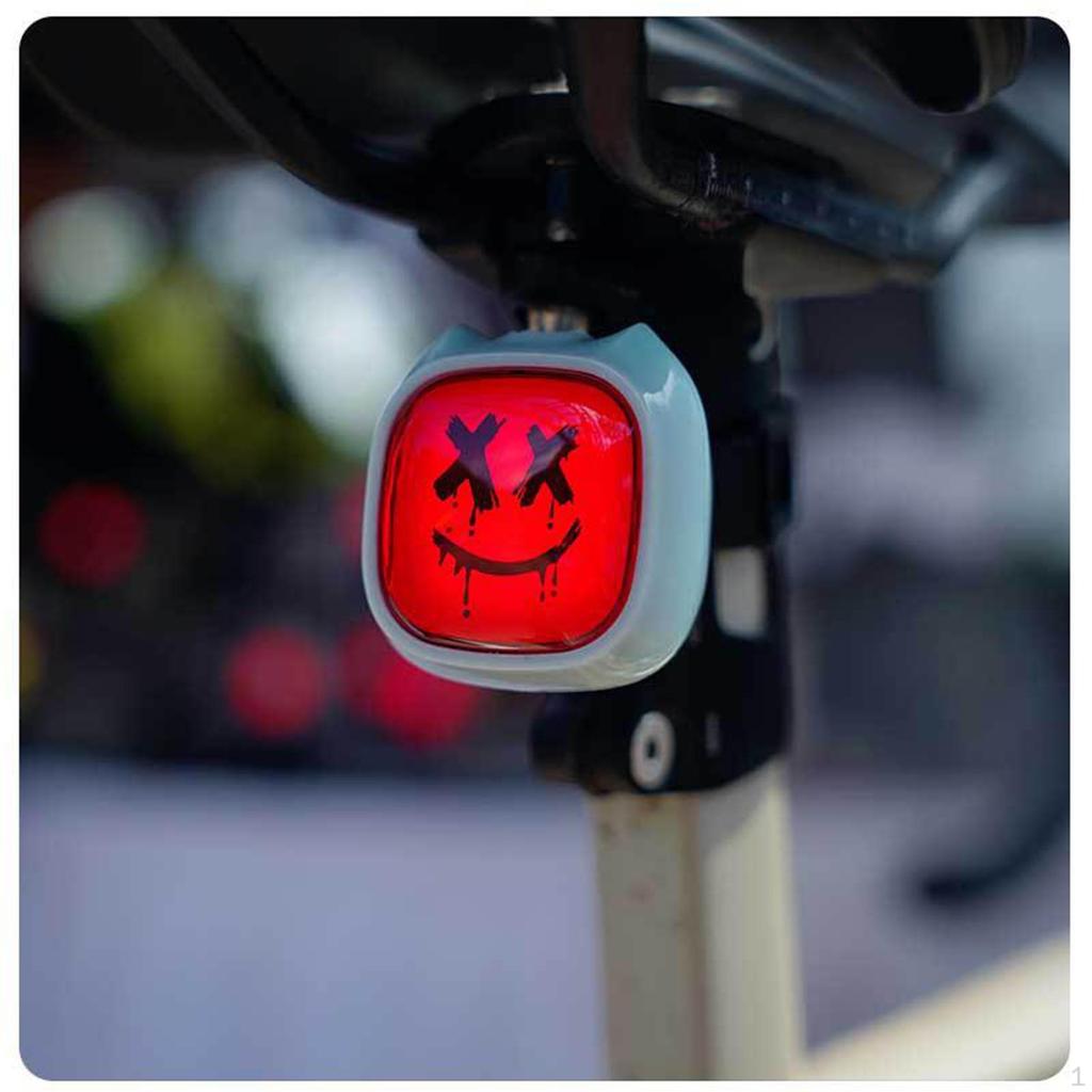 Bike Rear Light Intelligent Expression Tail Lamp Waterproof for Riding
