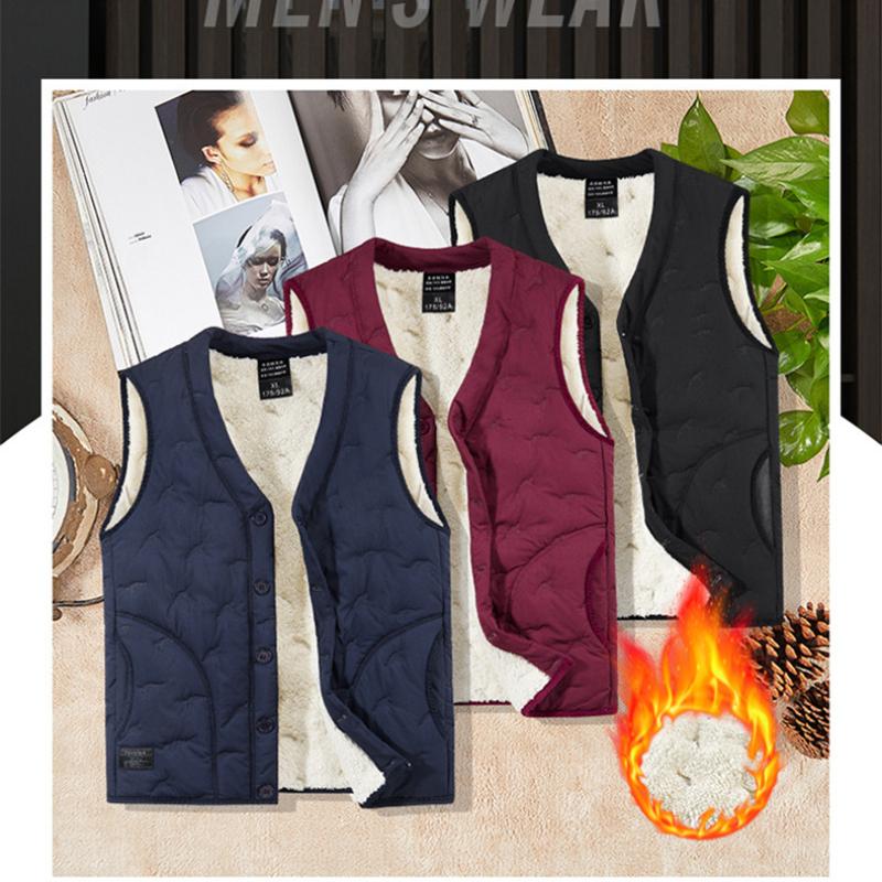 Fashion Waistcoat Men's Autumn and Winter Padded Thickened Cotton Jacket Warm Vest Shoulders Windproof Waterproof Cotton Horse Jacket