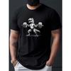 Men's Dinosaur Weightlifting T-Shirt - with Lifting Weights Print, Breathable Casual Outdoor Wear Suitable for Men &, Machine Washable Workout Shirt