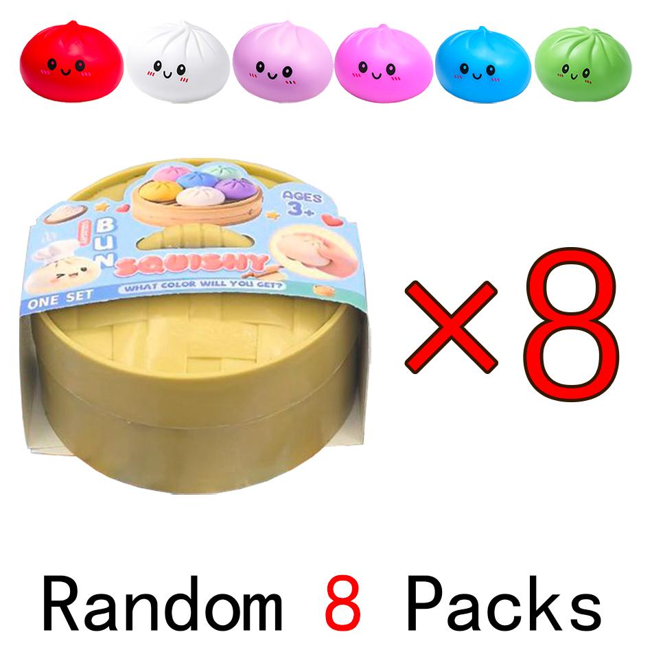 Simulatie Voedsel Dumpling Squishy Knijpbal Kleurrijk Sensorisch Fidget Speelgoed met Stoompan voor Stressverlichting Huis Bureau Decoratie Cadeau