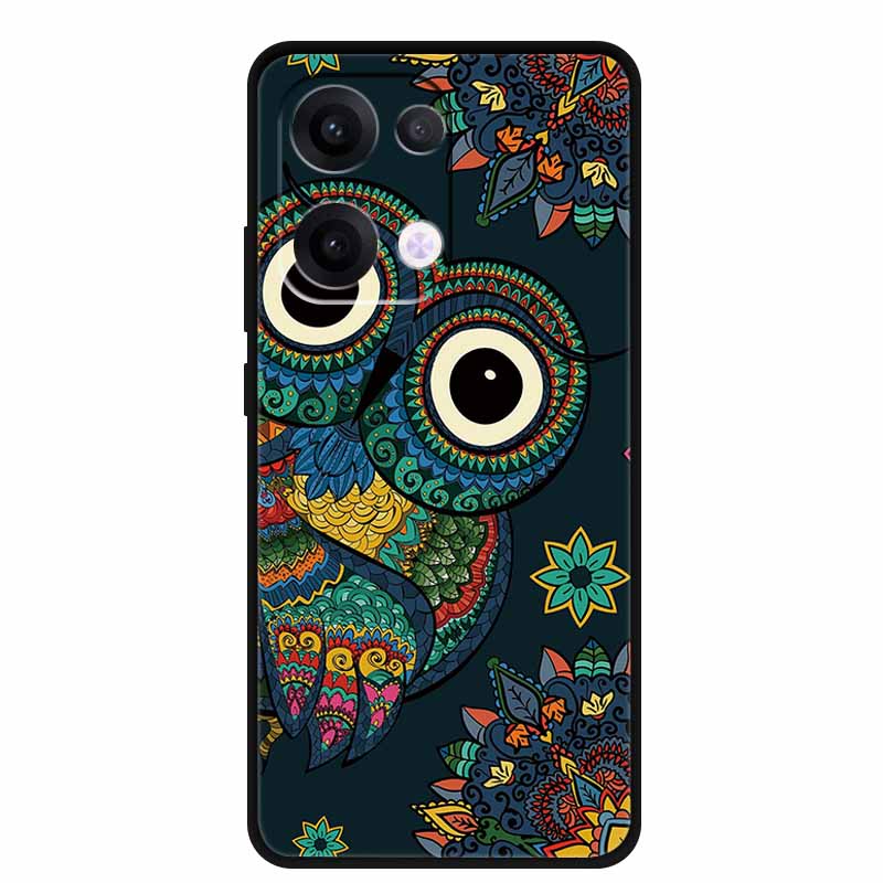 For Oppo Reno13 5G Case Soft TPU Cute Cartoon Silicon Back Cover for Oppo Reno 13 Pro Phone Cases Reno13Pro 13Pro 5G Black Shell